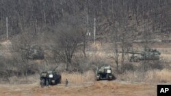 한국 파주 접경에 K-9 자주포가 배치돼있다. (자료사진)