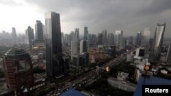 Gambar udara Sudirman Central Business District (SCDB), Jakarta, 5 Mei 2017. 