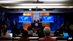 토니 블링컨 미국 국무장관이 지난 21일 워싱턴 국무부청사에서 '2022 국가별 인권 보고서'를 발표하고 있다.