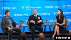 새뮤얼 파파로 미국 인도태평양사령관이 19일 민간연구단체인 ‘브루킹스연구소’가 주최한 대담에서 발언하고 있다.