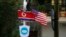 FILE - Flags of North Korea and the U.S are flown on a street in Hanoi, Vietnam, Feb. 19, 2019.