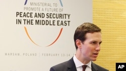 White House Senior Adviser Jared Kushner attends at a conference on Peace and Security in the Middle East in Warsaw, Poland, Feb. 14, 2019. Kushner met with the Saudi crown prince, Feb. 27, 2019.