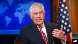 Le secrétaire d'Etat Rex Tillerson à Washington, l22 août 2017.