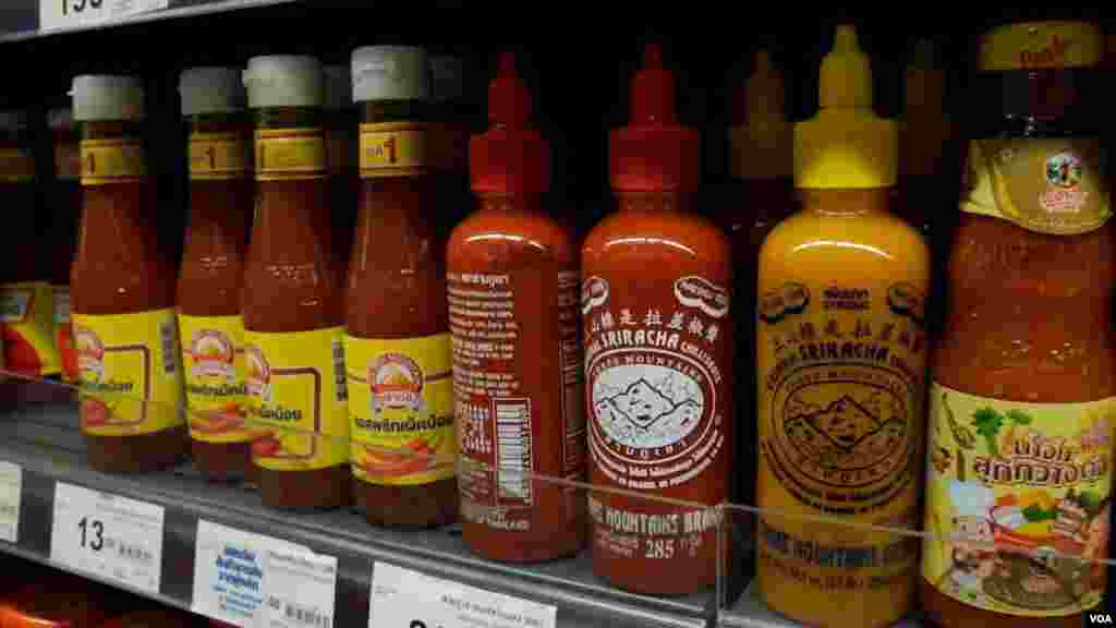 There are various claimants to the title of the original "Sriracha" sauce, also spelled Si Racha after the Gulf of Thailand city. (Z. Aung/VOA)