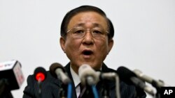 Duta Besar Korea Utara untuk China, Ji Jae Ryong dalam sebuah konferensi pers di Beijing, 29 Januari 2014.