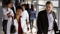 Cambodia-American lawyer Seng Theary, pictured here, at the Khmer Rouge tribunal court, ECCC. 