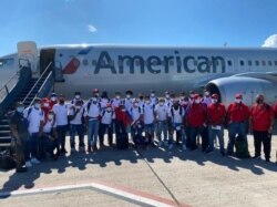 Belize national team photo taken at airport before Jaguars headed to Port-au-Prince for World Cup qualifier. (Photo: FFB Facebook)