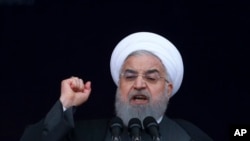 Presiden Iran Hassan Rouhani di Azadi, Freedom Square, Teheran, 11 Februari 2019. (Foto: dok).