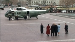 President Trump and Former President Obama Departure
