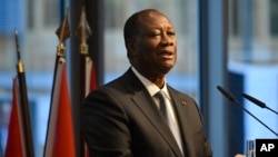 Président Alassane Ouattara ya Côte d’Ivoire na Berlin, Allemagne, 19 novembre 2019.