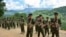 FILE - Kachin Independence Army cadets gather for drills at KIA Headquarters in Laiza, Myanmar, in October. (P. Vrieze/VOA)