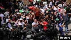 Jurnalist Shirin Abu Aqlaning dafn marosimi, Quddus, Falastin