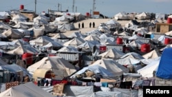 Pemandangan kamp Al-Hol di Hasaka, timur laut Suriah, 1 April 2019. 