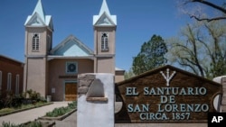 An exterior view of El Santuario de San Lorenzo in Bernalillo, New Mexico, April 17, 2023.