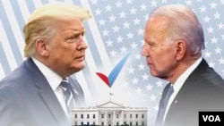 Shugaba Donald Trump, hagu da Joe Biden, dama