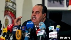 Tunisia's Interior Minister Najem Gharsalli speaks during a news conference in Tunis, March 26, 2015. 