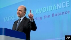 Pierre Moscovici, le commissaire aux Affaires économiques européenne, à Bruxelles, le 28 janvier 2016. 