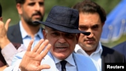 Shahbaz Sharif, chief minister of Punjab Province and brother of Pakistan's former Prime Minister Nawaz Sharif, gestures after appearing before a Joint Investigation Team in Islamabad, Pakistan, June 17, 2017.