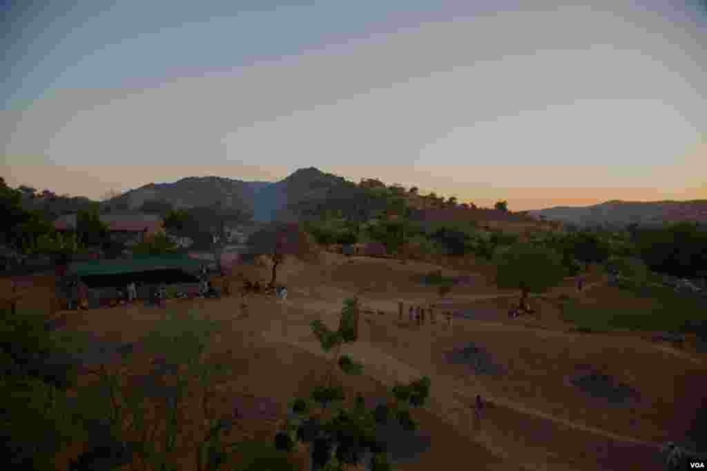 Mother of Mercy Hospital, Gidel has become an unofficial IDP camp. With no cars, many travel weeks to reach the hospital, but do not want to leave its safety. (Adam Bailes/VOA News)