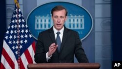 제이크 설리번 미국 백악관 국가안보보좌관이 7일 백악관에서 브리핑을 했다.