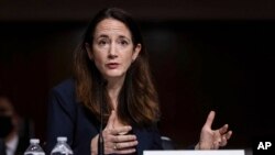 2021年4月29日，美国国家情报总监海恩斯在国会参议院军事委员会关于“世界威胁”的听证会上。