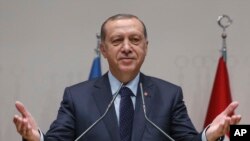 Presiden Turki Recep Tayyip Erdogan, di Ankara, Turki, 2 Mei 2017. (Foto: dok).