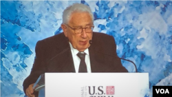 美国前国家安全顾问、国务卿基辛格博士（美国之音方冰拍摄）