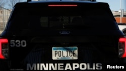 FILE - A police vehicle is seen in Minneapolis, Minnesota, Nov. 2, 2021.