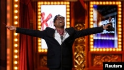 Billy Porter accepts the award for Best Performance by an Actor in a Leading Role in a Musical for "Kinky Boots." 