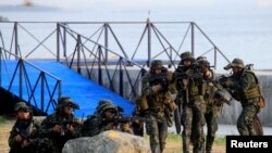 2018년 5월 22일 필리핀 마닐라에서 훈련 중인 필리핀 해병 특전단 (자료사진) 