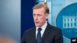 제이크 설리번 백악관 국가안보보좌관이 브리핑하고 있다. (자료사진)