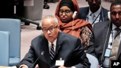 Le Premier ministre somalien Abdusalam Omer lors d'une réunion contre le terrorisme à New York, le 11 mai 2016. 
